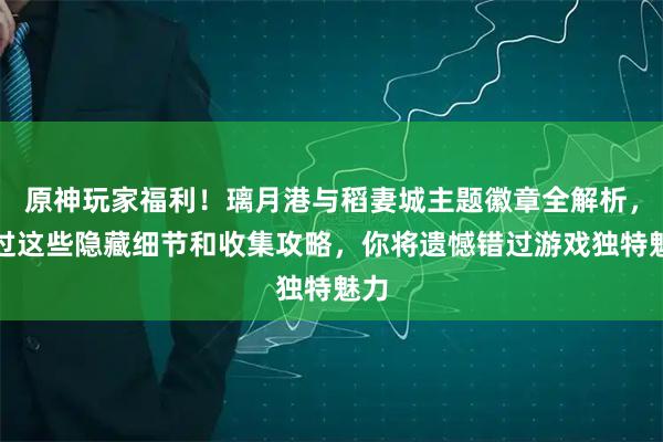 原神玩家福利！璃月港与稻妻城主题徽章全解析，错过这些隐藏细节和收集攻略，你将遗憾错过游戏独特魅力